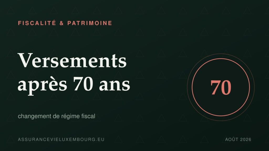 FISCALITÉ & PATRIMOINE : Versements après 70 ans