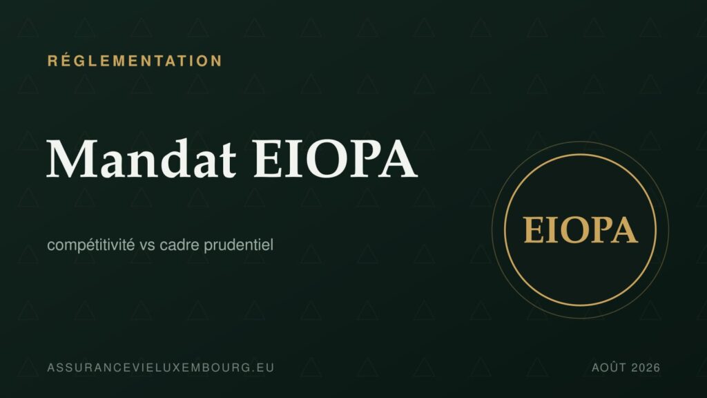 RÉGLEMENTATION : Mandat EIOPA