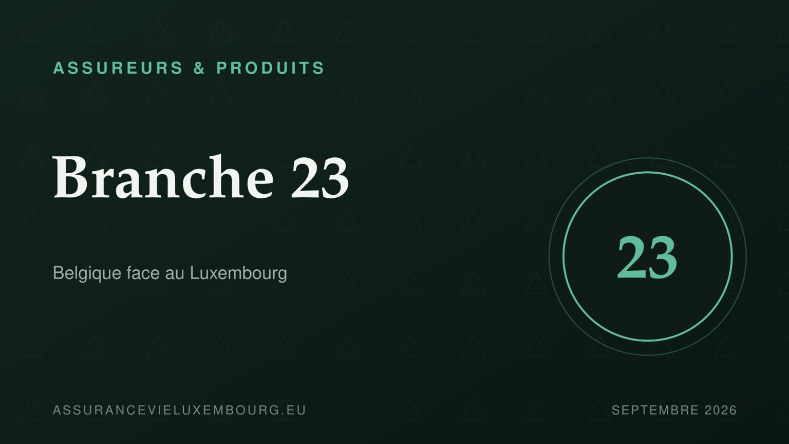 ASSUREURS & PRODUITS : Branche 23