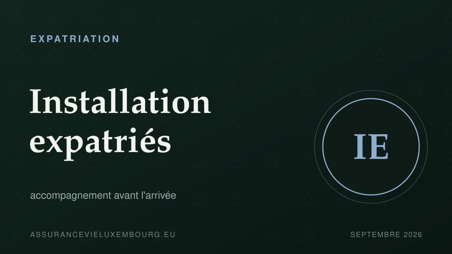 EXPATRIATION : Installation expatriés