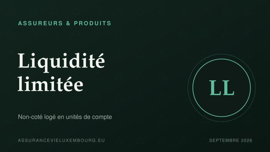 ASSUREURS & PRODUITS : Liquidité limitée
