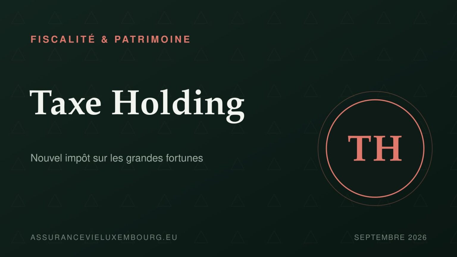 FISCALITÉ & PATRIMOINE : Taxe Holding