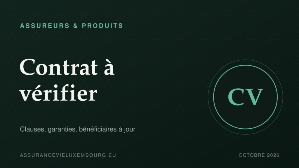 ASSUREURS & PRODUITS : Contrat à vérifier