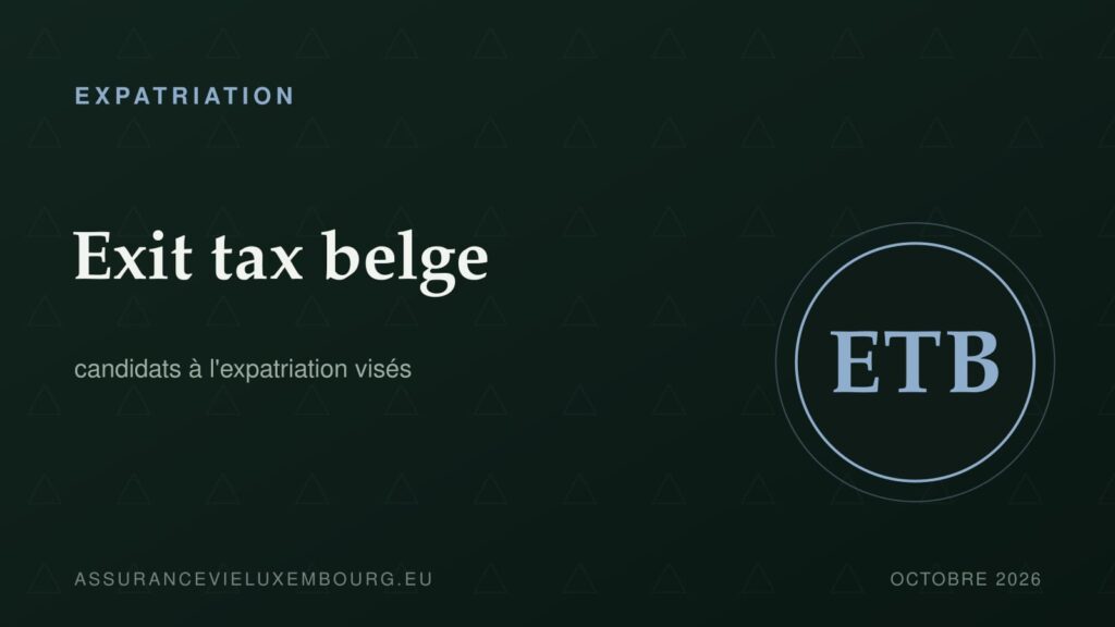 EXPATRIATION : Exit tax belge